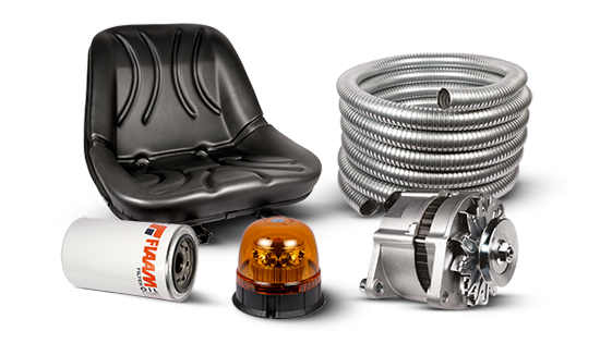 Spare parts and accessories for tractors and agricultural machines