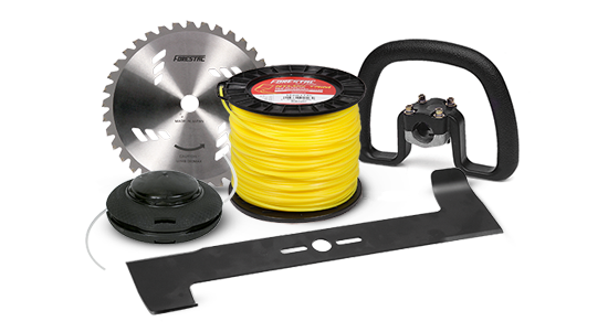 Accessories for brushcutters, ride-on mowers and mowers