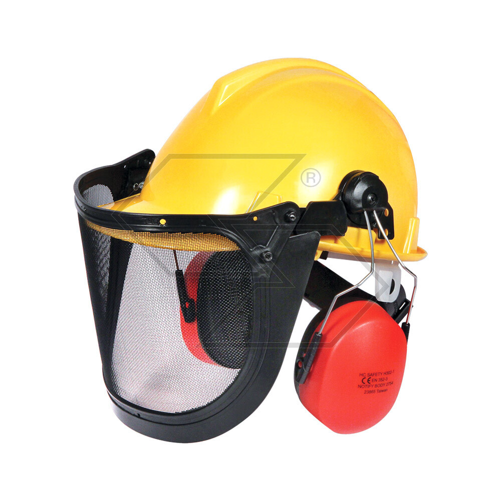 Forest Protection Helmet Complete With Earmuffs And Mesh Visor