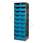 Open Metal Wardrobe With 18 Drawers